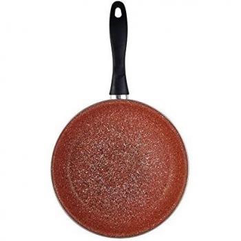 Magefesa Toscana Terracota Sartén 20 cm de Acero esmaltado, Antiadherente Multicapa Efecto Piedra, Color marrón Exterior, Apta para Todo Tipo con cocinas, incluida inducción, Borgoña