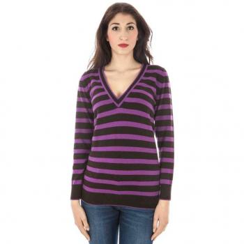 Fred Perry Purple V-Neck Wool Sweater - S