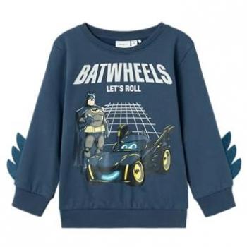 Sudadera name it mjuice batwheels dark denim infantil con diseño de BatMan, color oscuro, para niños