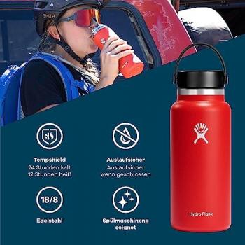 Hydro Flask 32 oz Wide Mouth Thermo Bottle with Flex Cap - Turquoise 946 ml