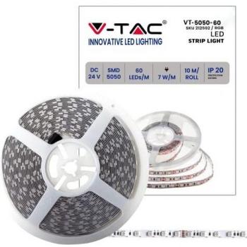Tira LED SMD5050 24V 10m 7W/m 60LED/m RGB Multicolor IP20