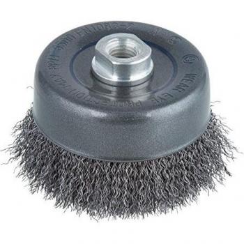 WOLFCRAFT 2151000 Cepillo metálico, Forma de Copa, Trenzado Rosca M 14 Pack 1, 90mm