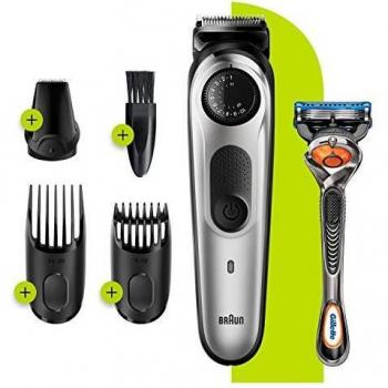 Braun Recortadora de Barba y Cortapelos BT5260, Máquina Cortar Pelo, para Hombre, 39 Ajustes de Longitud, Color Negro y Metal Plateado