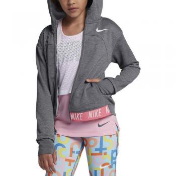 Nike G NK Dry Hoodie FZ Studio Chaqueta, Niñas, Gris