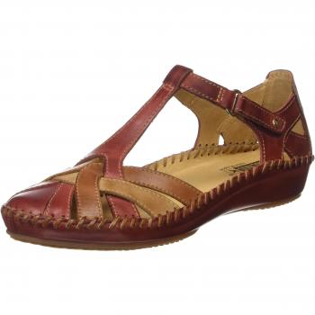 Pikolinos P. Vallarta 655, Sandalias con Tira Vertical para Mujer, Rojo