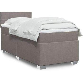Cama box spring con colchón tela gris taupe 80x200 cm Vidaxl