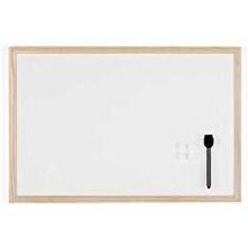 Pizarra blanca magnética Bi-Office 60x40 cm con marco de madera