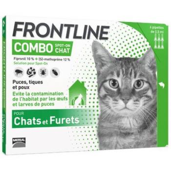 Frontline Combo Antiparasitario para Gatos - 6 Pipettes (Puces, Tiques y Poux)