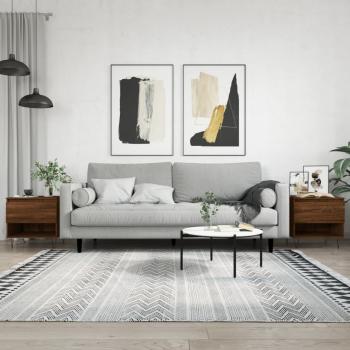 Mesas de café 2 piezas Roble marrón 50x46x50 Madera multicapa