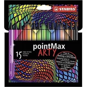 Rotulador punta media STABILO pointMax Arty - Estuche con 15 colores