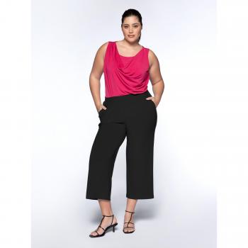 Pantalón cropped recto de mujer de punto elástico Fiorella Rubino