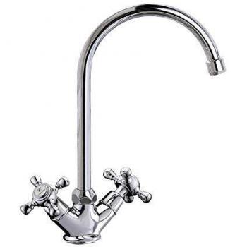 Clever Grifo de cocina bimando repisa, color cromado