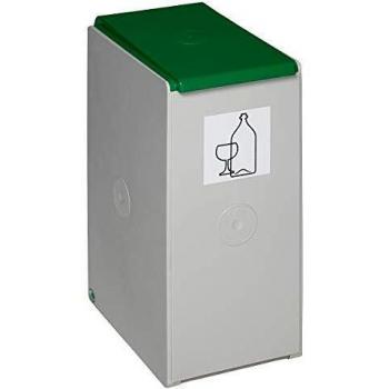 Contenedor de plástico para reciclaje, 40 litros, verde