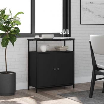 Armario negro de madera multicapa 70x30x80 cm