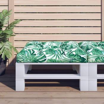 Cojín para asiento tela acolchada verde/blanco 12x80x80 cm