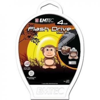 Emtec M 322 Safari Mono - Memoria USB 2.0, 4 GB, lectura 15 MB/s, escritura 5 MB/s, marrón