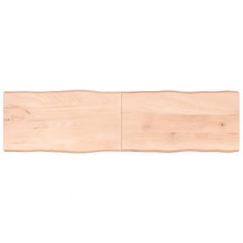 Tablero de mesa de madera maciza de roble sin tratar 220x60x(2-6) cm con bordes vivos