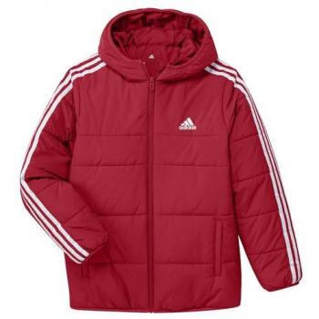 Adidas Chaqueta 3 Stripes Pad para niños, color rojo, modelo Il6078, talla 5-6 años