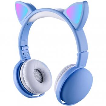 Auriculares Plegables Ajustables Oreja de Gato con Bluetooth 5.0, Luz LED, Micrófono y Conexión de 3.5mm