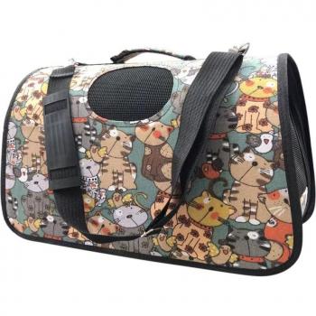 Transportín Bolsa Tela Impermeable para Perro/Gato con Correa de Hombro Ajustable