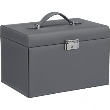 Caja joyero organizadora versátil con espejo, 2 cajones, 1 compartimento y 2 solapas, cerradura incluida, elegante expositor para pendientes, pulseras y anillos en varios colores