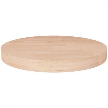 Mesa redonda de madera de roble macizo sin tratar Ø40x4 cm