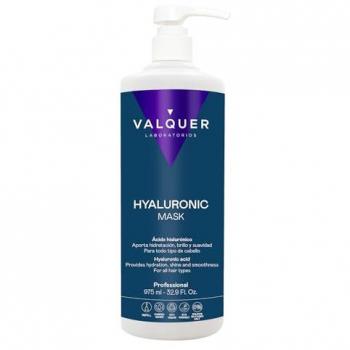 Mascarilla Capilar Valquer Laboratorios con Ácido Hialurónico 975 ml - Hidratación y Suavidad, Extra de hidratación y vitalidad, Para todo tipo de cabellos, Zero%
