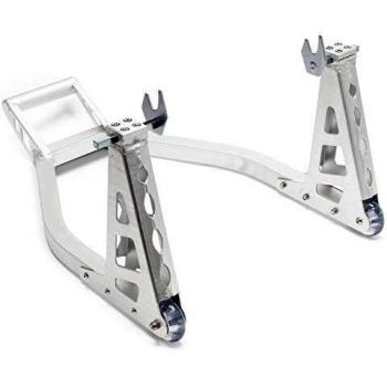 Soporte de Rueda Trasera para Moto en Aluminio Universal - Caballete de Montaje y Aparcamiento para Garaje y Taller