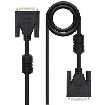 NANOCABLE 10.15.0802 - Cable DVI a DVI Dual Link 24+1, Macho-Macho, Negro, 1.8mts