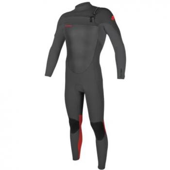 Traje de Neopreno O'Neill Youth Epic 4/3mm con Cremallera Pectoral, Manga Larga, Cuello Doble Super Seal, Color Graphite Smoke Red, Talla 14Y