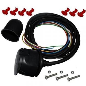 AERZETIX: Kit de Enchufe para Remolque con Cable 2m 7pines 12V Bola de Laton C12385