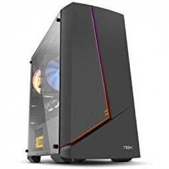 Nox Infinity Alpha -NXINFTYALPHA- Minitorre ARGB Rainbow Micro ATX-ITX, ventilador ARGB 120mm incluido, USB 2.0 - 3.0 - Audio hub, espacio hasta 6 ventiladores, panel lateral templado, color negro