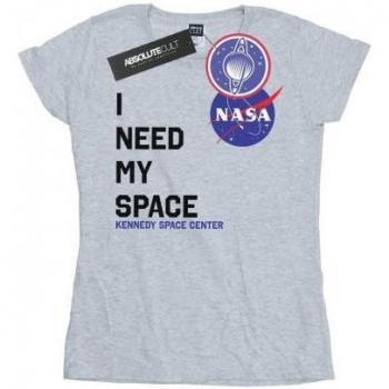 Camiseta de Algodón NASA para Mujer Necesito Mi Espacio S Blanca