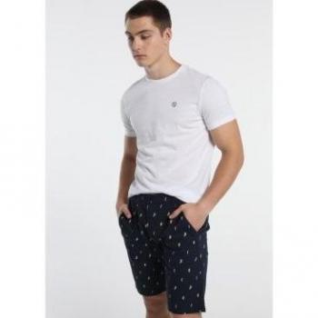 Bermuda azul Six Valves para hombre - Regular Fit de tiro medio