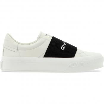 Givenchy Women's City Sport Leather Slip-On Sneakers in White, Size 36, Color 116