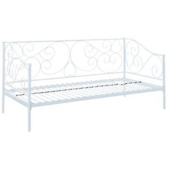 Cama Banqueta Vivian - 90 x 200 cm - Metal Blanco - Estilo Vintage