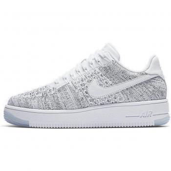 Nike - Air Force 1 Flyknit Low - 820256103 - Color: Blanco-Gris - Size: 40.0