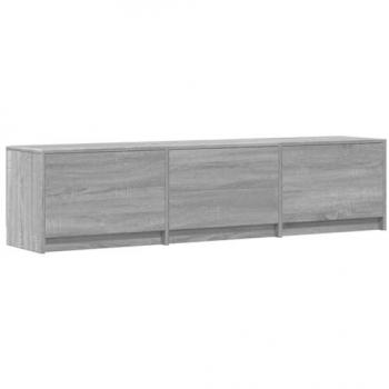 Mueble de TV con LED Madera Ingeniería Gris Sonoma 165x34x40 cm, Soporte de TV, Aparador de TV, Mueble HiFi, Banco de TV, Armario de TV