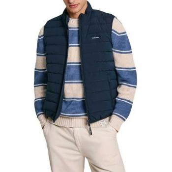 Chaleco de hombre guateado Pepe Jeans Toby azul marino con cierre de cremallera, talla M