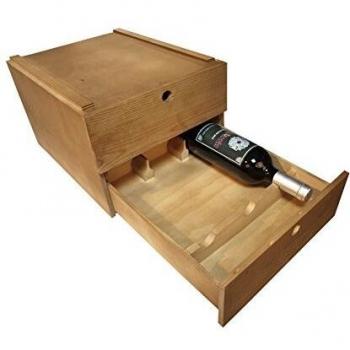 Expovinalia Botellero Caja para 6 Botellas, Roble Claro, 38x30x22 cm