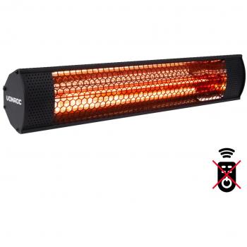 Calefactor Marsili Compact 2000W Negro con mando a distancia, para pared o techo, elemento de bajo deslumbramiento