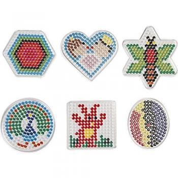 Placas con picos multicolores - Surtido de 6 diseños (corazón, hexágono, círculo, cuadrado y estrella) - Dimensiones de 7 a 10.5 cm - Para niños