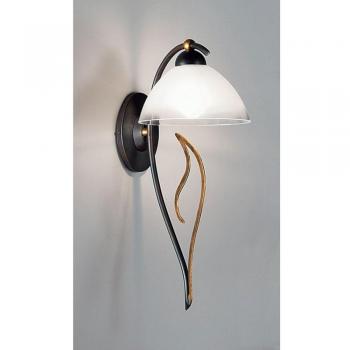 Aplique de Pared Amabile, óxido/oro con vidrio blanco