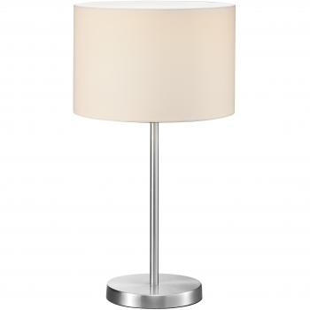 Lámpara de Mesa Hotel Moderna 55 cm con Pantalla Blanca y Base de Metal Níquel