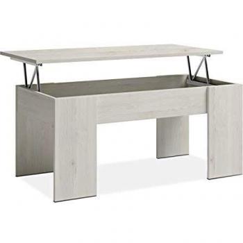 Inhome 62042TR - Mesa de Centro elevable, mesita Auxiliar salón, Acabado en Color Blanco Nordic, Modelo Stand, Medidas: 100 x 50 x 45 cm de Alto