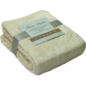 Atrivm 73419 Tacto Vison - Manta para cama de 175/200  cm, color natural