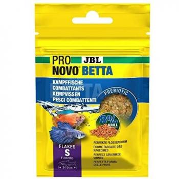 JBL ProNovo Betta Flakes S - Alimento en Copos para Peces Betta de 3-10 cm, 20 ml