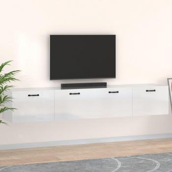 Mueble de pared 2 piezas blanco pulido 100x36,5x35cm madera multicapa