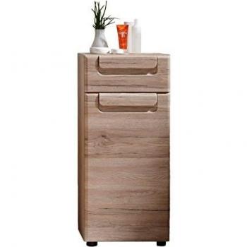 trendteam smart living Armario de baño Cómoda Malea, 37 x 82 x 31 cm en acabado roble claro San Remo con mucho espacio