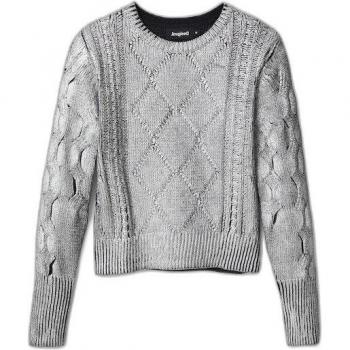 Desigual Silver Contrast Detail Cotton Sweater & Jeans Set - M